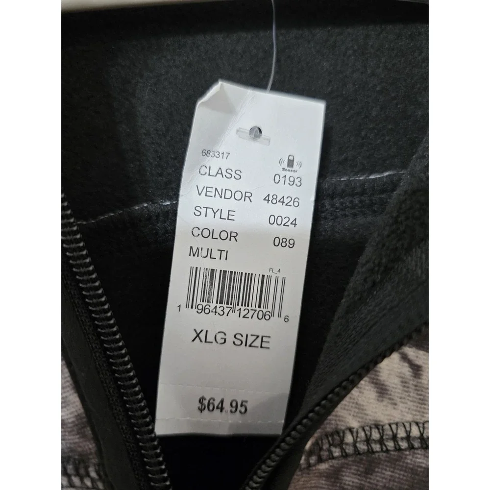 PacSun Scenic Polar Full Zip Sweater Woodlands Pattern Lightweight Hiking Jacket